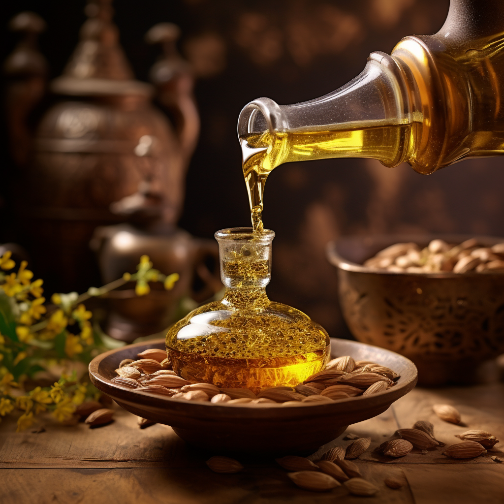 Natural oil pouring
